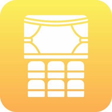 Tiyatro Web simgesi, vektör illüstrasyonu