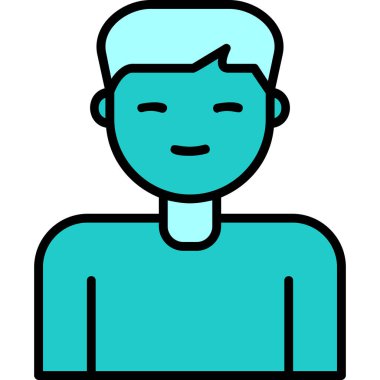  Erkek kullanıcı. Web simgesi basit illüstrasyon