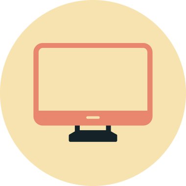 Bilgisayar monitörü. Web simgesi basit illüstrasyon 