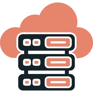 Bulut Sunucusu simgesi, vektör illüstrasyonu basit tasarım