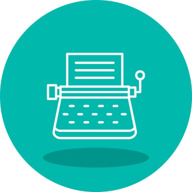 Daktilo. Web simgesi basit illüstrasyon 