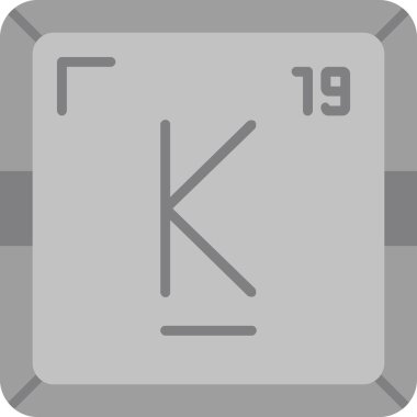 Potasyum kimyasal element simgesi web basit illüstrasyon