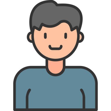 İnsan avatar web simgesi basit illüstrasyon 