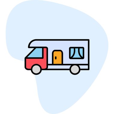 karavan web simgesi vektör illüstrasyonu