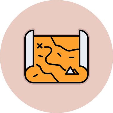 harita simgesinin vektör illüstrasyonu 