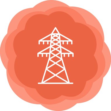 elektrik kulesi simgesi, vektör illüstrasyonu