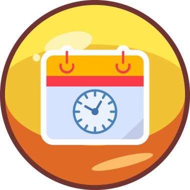 Zamanlama simgesi, vektör illüstrasyonu