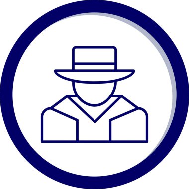 Şapkalı adam. Web simgesi basit illüstrasyon