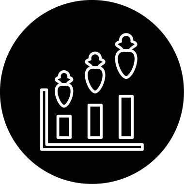 Büyüme grafiği Web simgesi basit illüstrasyon  