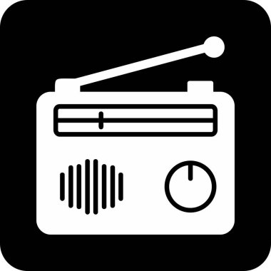 Radyo. Web simgesi basit illüstrasyon 