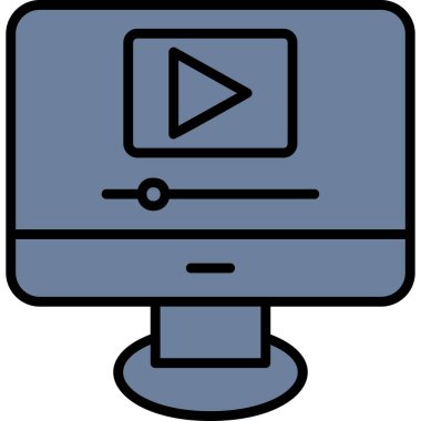 Video oynatıcı ikon vektör illüstrasyonu 