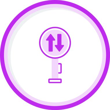 İki yönlü yol simgesi vektör illüstrasyonu