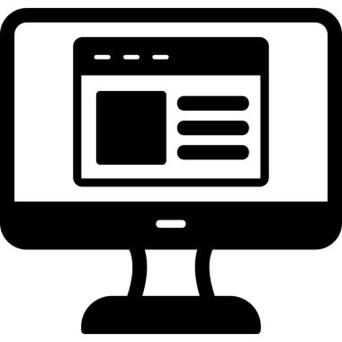 Web sitesi işareti, vektör illüstrasyonlu blog simgesi, bilgisayar ekranı