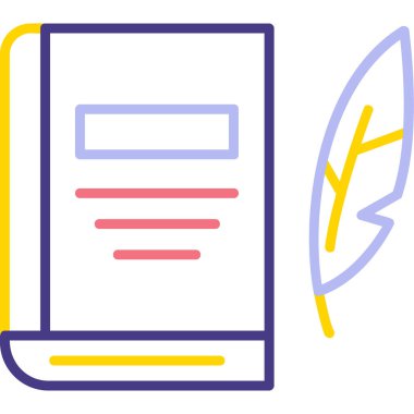 Edebiyat. Web simgesi basit illüstrasyon 