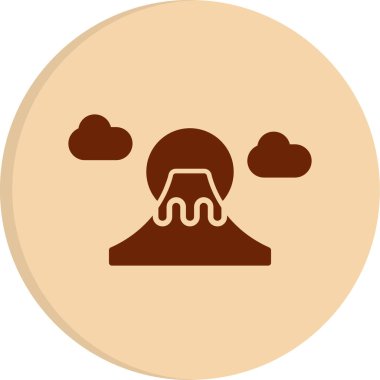 Fuji dağ simgesi, ağ basit illüstrasyon