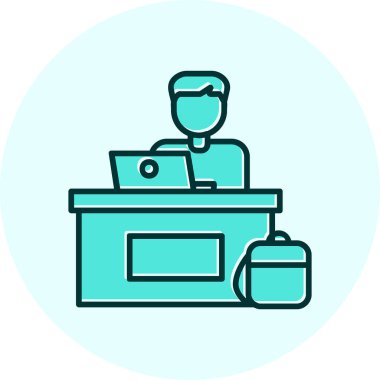 ofis çalışanı simgesi vektör illüstrasyon