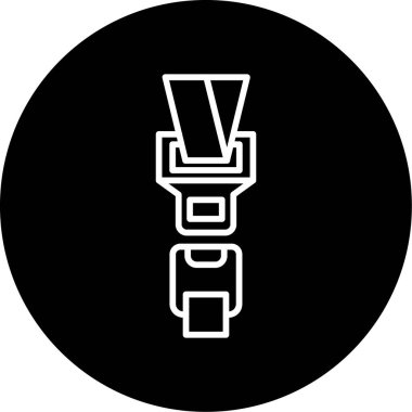 Emniyet kemeri ağ simgesi, vektör illüstrasyonu 