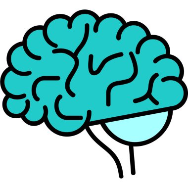 Beyin. Web simgesi basit illüstrasyon 