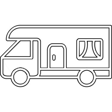 karavan web simgesi vektör illüstrasyonu