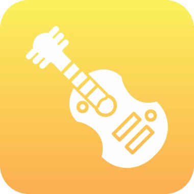 Gitar web simgesi, vektör çizim 