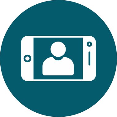 Telefon simgesi vektör illüstrasyonunda selfie
