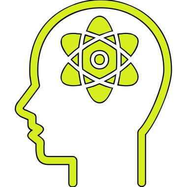 İnsan beyni simgesi, basit vektör çizimi 