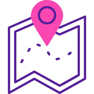 harita simgesinin vektör illüstrasyonu 