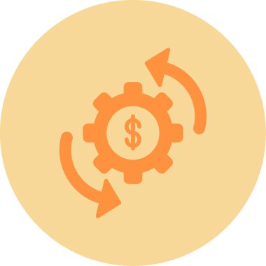 dişli ve dolar işareti web simgesi basit illüstrasyon