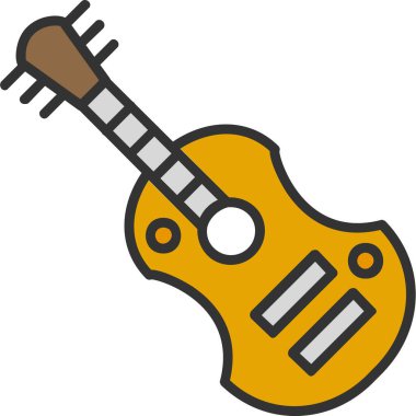 Gitar web simgesi, vektör çizim 