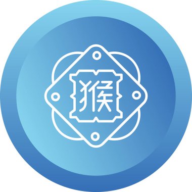 Çin Zodiac Maymun sembolü, vektör illüstrasyonu