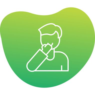 Man Touch Face web simgesi, vektör illüstrasyonu