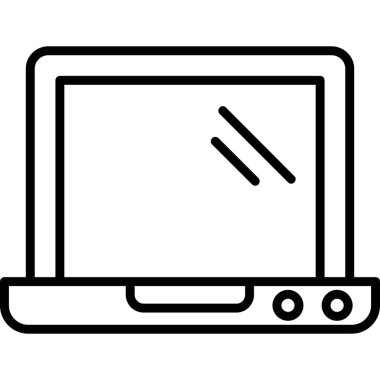 dizüstü bilgisayar simgesi, vektör illüstrasyonu basit tasarım