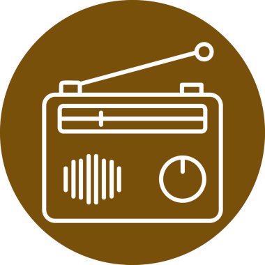 Radyo. Web simgesi basit illüstrasyon 