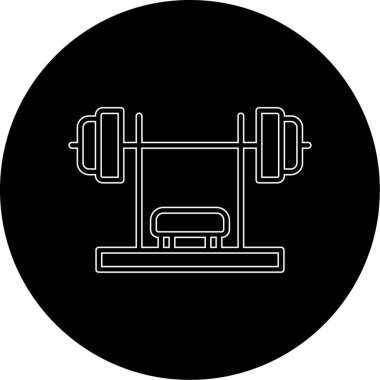 Bench Press simge vektör illüstrasyon tasarımı 
