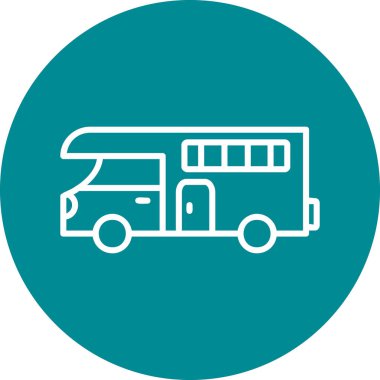 karavan web simgesi vektör illüstrasyonu