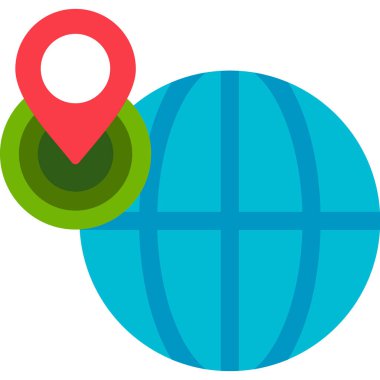 dünya konum simgesi vektör illüstrasyonu