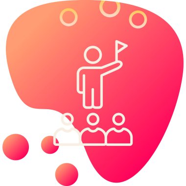 Takım ve iş için liderlik düz simgesi 