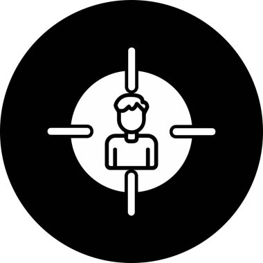 İnsan hedef simgesi, vektör illüstrasyonu basit tasarım