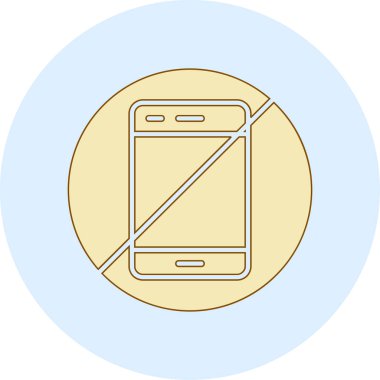 Cep telefonu yasak işareti. Web simgesi basit tasarım
