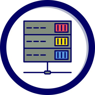 bilgisayar sunucu simgesi, vektör illüstrasyonu basit tasarım
