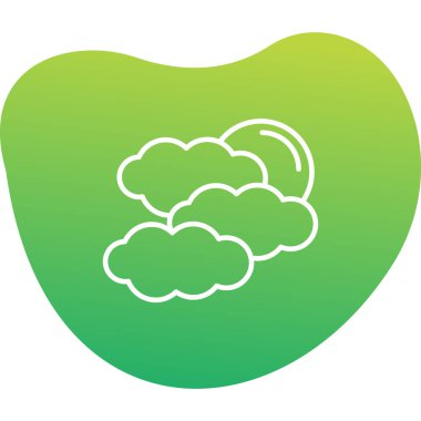 Hava bulutlu. Web simgesi basit illüstrasyon