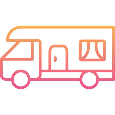 karavan web simgesi vektör illüstrasyonu