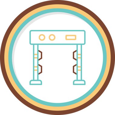 Metal dedektörü. Web simgesi basit illüstrasyon             