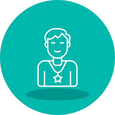 Yıldızlı erkek avatar. Web simgesi basit illüstrasyon 