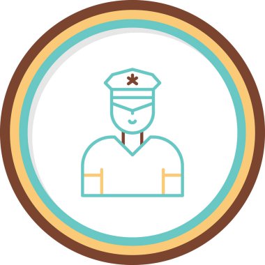 Güvenlik subayı simgesi, vektör illüstrasyonu basit tasarım