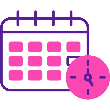 Zamanlama simgesi, vektör illüstrasyonu