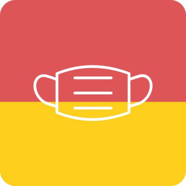 Tıbbi maske ikonu, düz stil. vektör illüstrasyonu 