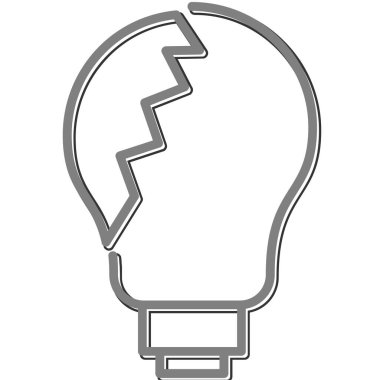 Kırık ampul simgesi, vektör illüstrasyonu