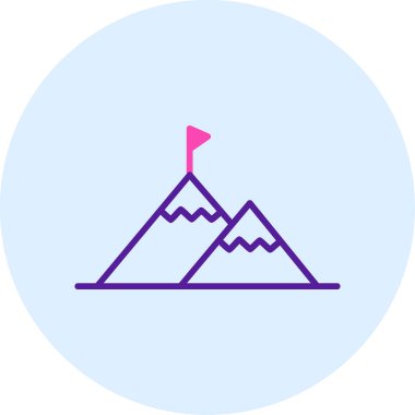 Başarı Dağı simgesinin vektör illüstrasyonu 