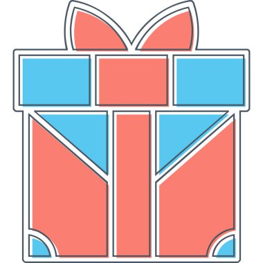 gift box with bow, vector illustration